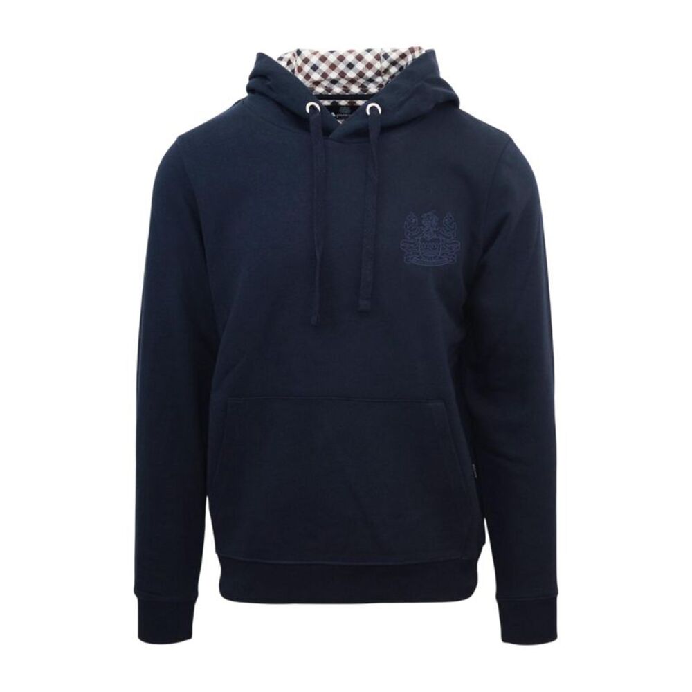 Aquascutum Mens Logo Hoodie / Navy